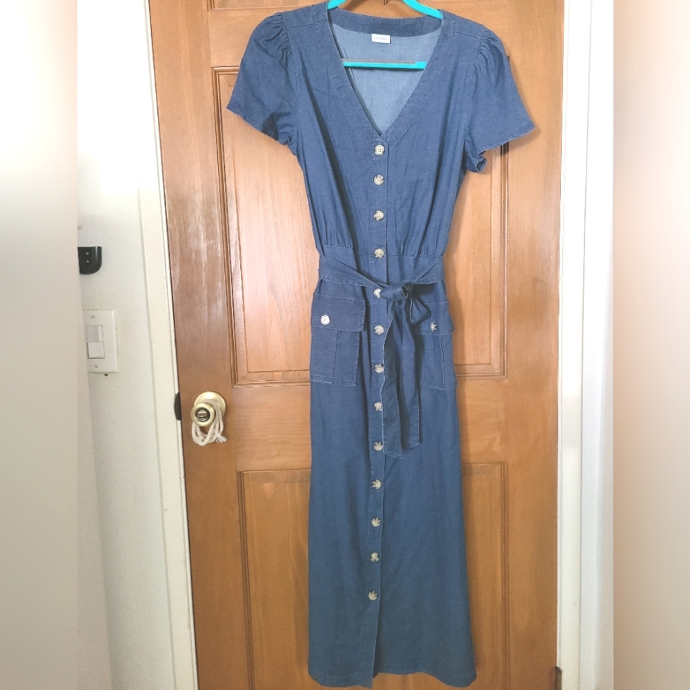 Blue Faux Jean Dress